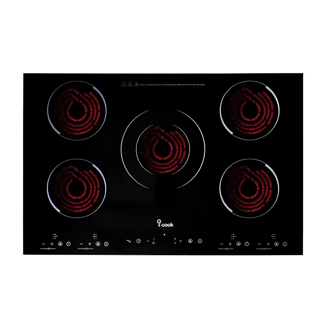 بلت ان كهربائي اى كوك، 5 شعلات، 90 سم، تحكم باللمس، BH5090CF - اسود