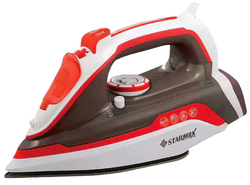 مكواة بخار ستار ماكس 2200 وات SM-4017 - سيراميك ( احمر × اسود)
