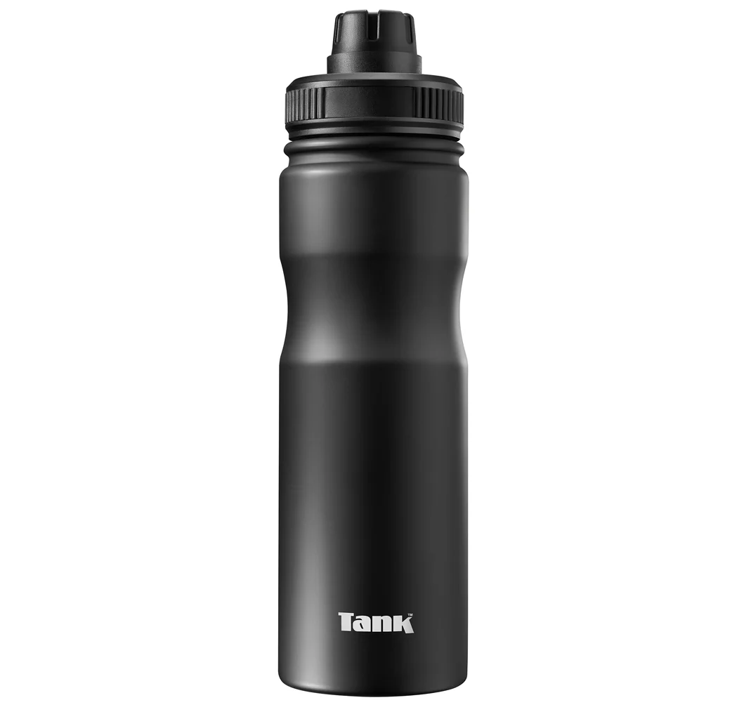 تانك زجاجة سبورت Stainless 650 مل ساقع (اسود)
